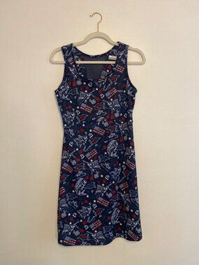 Columbia PFG Women's Navy Fishing Patriotic Sundress Size M